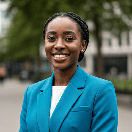 Portrait of confident young African woman in London